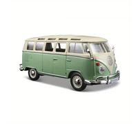 TEMU Maisto de Aleación Fundida a Presión de 1:25 para VOLKSWAGEN VAN - Verde con Detalles Blancos, Funcionamiento Manual, Ideal para Coleccionistas y a los Juguetes