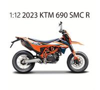 TEMU Maisto de Motocicleta en Miniatura de Aleación KTM 690 SMC 1:12 - Diseño Naranja y Azul, Propulsión Eólica, Juguete Resistente al para Niños, Juguete de Motocicleta
