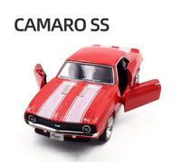 TEMU MAKEDA para CHEVROLET para Camaro SS 1969 Coleccionable - Coche de Juguete de Aleación a 1:36 con Puerta y Retroceso, para Jóvenes y Regalos, /Negro