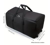 TEMU Maleta de gran capacidad con ruedas, Bolsa de viaje plegable, de paño de Oxford, poliéster duradero, para negocios, en y reubicación, disponible en , , negro y verde.