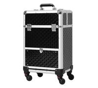 TEMU Maleta de Maquillaje Profesional con Cajon Maletin de Maquillaje con Ruedas para Viaje Trabajo 34x25x62 cm