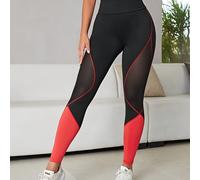 TEMU Mallas de yoga de malla con bloques de color para mujer - Leggings deportivos de punto elásticos para todas , el tobillo, para mujer