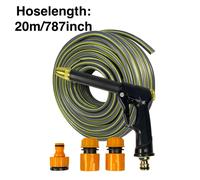 TEMU Manguera de jardín de resistencia de 1/2 con capas, una pistola rociadora negra de presión y tres conectores naranjas, ideal para de autos, riego de jardines y limpieza exterior