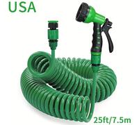 TEMU Manguera de jardín expandible con boquilla pulverizadora de 7 - Conector de universal, juego de pistola de riego para exteriores de plástico EVA y TPU y duradero.