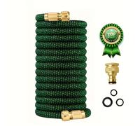 TEMU Manguera de jardín retráctil versátil de goma duradera, adecuada para de coches de presión e irrigación, con estándar de EE. UU. y disponible en varios longitudes.