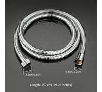 TEMU Mangueras Plateadas Encriptadas de 1.2M/1.5M/2M/: Mangueras Flexibles para Ducha, Accesorios para Calentador de Agua, Tubos de Lluvia de Acero Inoxidable, Extendida.
