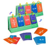 TEMU Manipulativos matemáticos de rotafolio de fracciones - fracciones, decimales y porcentajes | Juego interactivo de emparejar para niños de 3+ | para en el aula