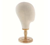 TEMU Maniquí de Cabeza para Adultos con Base de Madera, Profesional de Entrenamiento para Peinados y Trenzas, Cabeza Cubierta de Tela Duradera para Uso en Salones y