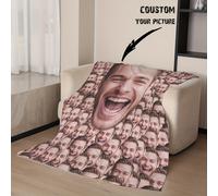 TEMU Manta con Foto Personalizada - Cobija de Franela con Estampado , y Acogedora para Todas , Regalo de Graduación o Decoración del Hogar , Manta Personalizada