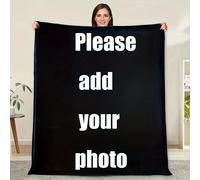 TEMU Manta con Foto Personalizada - Manta de Franela con y Texto - Añade Tu Foto para Regalos Familiares, , , Navidad, San Valentín - Manta Acogedora para Sofá, Oficina, Viajes