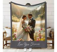 TEMU Manta de Franela Personalizada con Foto - para Regalos, y Acogedora para Todas , Ideal para Sofá, Cama, Oficina y Uso Exterior