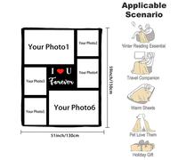 TEMU Manta de Franela Personalizada para San Valentín - Foto y Personalizados, y Acogedora, Regalo para Queridos, Ideal para Sofá, Cama, Oficina, Camping y Viajes