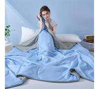 TEMU Manta Ultra- y Refrescante - Diseño Acolchado en Azul y , Poliéster Transpirable, Lavable a Máquina, para la Cama o el Sofá, Estilo Contemporáneo