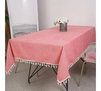 TEMU Mantel de Algodón-Lino a Cuadros para Todas - Paquete Individual