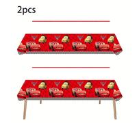 TEMU Mantel de mesa con temática de coches de Disney, paquete de 1/2/3 | a máquina, poliéster, diseño de dibujos animados, ideal para decoraciones de fiestas de