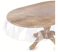 TEMU Mantel de vinilo transparente con , mantel de cristal adecuado para mesas de comedor, fiestas tipo bufé y acampadas