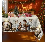 TEMU Mantel Navideño 1 pieza, con un diseño decorativo de - un de bosque de , para regalos de Navidad e ideal para cocinas domésticas, comedores, patios, picnics, jardines, fiestas de Navidad