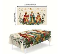 TEMU Mantel navideño de los , 1 pieza - Acuarela de //, tela adecuada para cena de , boda, bautizo, Primera Comunión y decoraciones de fiestas