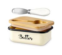 TEMU Mantequilla con y para Dar Forma a la Mantequilla | Contenedor Inquebrable de Acero Inoxidable 304 de Silicona, de Metal para Decoración de Cocina Estilo