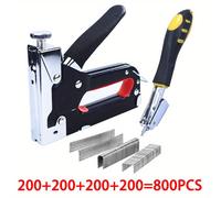 TEMU Manual 4 en 1 con 800 Piezas de Grapas + Kit de Herramientas de Extracción para Reparación de Cables, Materiales, Tela, Paredes y Tapicería, Pistola de Clavos para Uso Doméstico