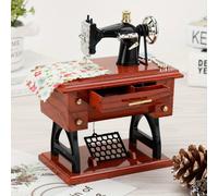 TEMU Máquina de Coser de Vintage, Accionada a Manivela, Figurilla Musical Decorativa en Miniatura, Estilo Retro, Regalo para Familiares y , No Necesita Electricidad, Plástico Duradero