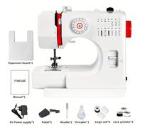 TEMU Máquina de coser eléctrica 725A con 14 opciones de y mesa de extensión para la UE
