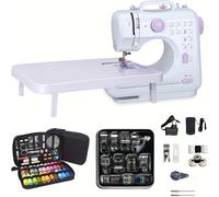TEMU Máquina de coser mecánica para principiantes y avanzados, 505A Espuma + Tablero de Extensión + 11 piezas de prensatelas + 97 piezas de kit de costura () Estándar Europeo