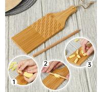 TEMU Máquina Manual de Pasta de Bambú con Tabla y Desenredador de Gnocchi - Producción Casera de Espaguetis, , Cavatelli - Pasta Italiana para Cocineros y Pizzerías - Rodillo de Bambú para Pasta DIY