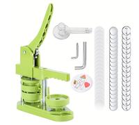 TEMU Máquina Portátil de 58 mm para Hacer Insignias Sin Montaje, 100 Piezas de Botones - Prensa Resistente Ideal para Insignias DIY, Parches, Boletos de y Tarjetas