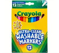 TEMU Marcadores de Línea Ultra Limpios de Crayola (12ct), Marcadores Lavables para Niños, y Manualidades, Marcadores para Libros de Colorear, Regalos para Pequeños