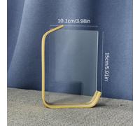 TEMU Marco de Fotos de Cara de Madera de y Acrílico - Transparente, Diseño Tallado de Hoja para Exhibición en Escritorio, Decoración del Hogar, 1 pieza