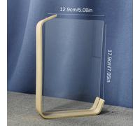 TEMU Marco de Fotos de Cara de Madera de y Acrílico - Transparente, Diseño Tallado de Hoja para Exhibición en Escritorio, Decoración del Hogar, 1 pieza