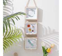 TEMU Marco de Fotos de Madera Boho-Chic 4x3 - Decoración de Pared Triple para Colgar en Casa, Oficina y Habitación