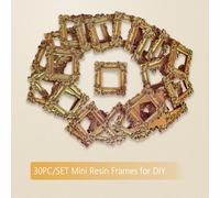 TEMU Marco de Fotos en Resina Dorada, Semi-Terminado para DIY sin Tablero Trasero, Ideal como Imanes Frigoríficos / Recuerdos Familiares / Accesorio fotográfico / Complementos Nail Art