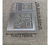 TEMU Marcos de Mensaje Fotográfico Troqueles de Corte de Metal para Scrapbooking DIY, Moldes Decorativos de Estampado a para Troquelado