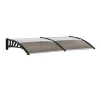 TEMU Marquesina de policarbonato Outsunny para entrada de puerta principal con de aluminio, refugio de techo impermeable contra , y los rayos UV, 200 x 27 cm, marrón