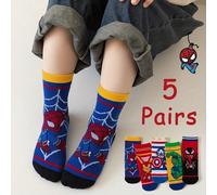 TEMU Marvel 5 de Calcetines Infantiles, con Divertidos Diseños del Marvel, ¡Suaves, Cómodos y Versátiles! Ideales para , Fiestas, Deportes o el Uso Diario