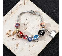 TEMU Marvel Pulsera de moda europea y americana con colgante de aleación DIY para hombre, ideal para uso diario, regalo