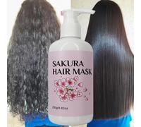 TEMU Máscara capilar Sakura para revitalizar, controlar el aceite, hidratar y reparar el cabello dañado, diseñada específicamente para cabello para arreglar rotas y prevenir la .
