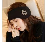 TEMU Máscara de Sueño con Cancelación de Ruido y Cubiertas para Orejas - Máscara de Ojos de Poliéster Ajustable para Viajes y Uso en el Hogar, Sin Batería, Diseño Puro para un Sueño