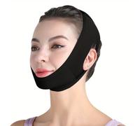 TEMU Mascarilla Facial V-Lift Negra | Reutilizable, Banda Lifting Facial Sin para Reducción de Mandíbula y Mentón, Reafirmación y Facial.