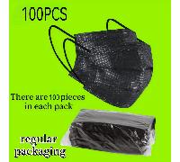 TEMU Mascarillas Desechables 2D - Negras con Dos Capas Transpirables, Incluyen Ganchos Elásticos para . Se Llevan en un Paquete Estándar de 100, Hechas de Material Transpirable