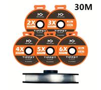 TEMU MASTER línea de tippet fluorocarbon para , 30m/50m calidad y durabilidad, juego de líneas de pesca con 2X/3X/4X/5X, herramienta para pesca de trucha en ríos y