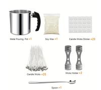 TEMU Materiales para moldear cera, 45 piezas que incluyen una olla para fundir velas de 1.3L, cera de soja, pegatinas para de velas, de velas, soportes para de velas y una cuchara