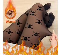 TEMU Medias Góticas - Leggings Negros de Tiro para Mujer, para Fiestas de Navidad y Celebraciones Nocturnas