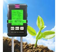 TEMU Medidor de Humedad 6 en 1 Digital: /Humedad, pH y Luz Solar con Pantalla Retroiluminada para Jardinería, y Plantas