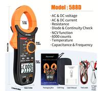 TEMU Medidor de pinza digital Aicevoos de corriente / de 6000 cuentas 600A/1000A Corriente automático multímetro RMS Amperímetro Probador de voltaje Ohm NCV