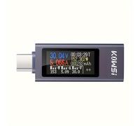 TEMU Medidor de Potencia POROMETISTO KWS-2302C Tipo-C - Probador de Corriente y Voltaje Bidireccional para Carga de Teléfonos Celulares, 4-30V 0-12A, Construcción Metálica Duradera