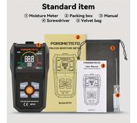 TEMU Medidor de y humedad, higrómetro digital con chip de precisión sin , detector de madera con pantalla a color y alarma, instrumento portátil para y humedad sin batería