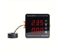 TEMU Medidor Digital Integrado | Medidor Combinado de Corriente y Voltaje AC, Voltaje de Funcionamiento 85V-265V, Sin Batería